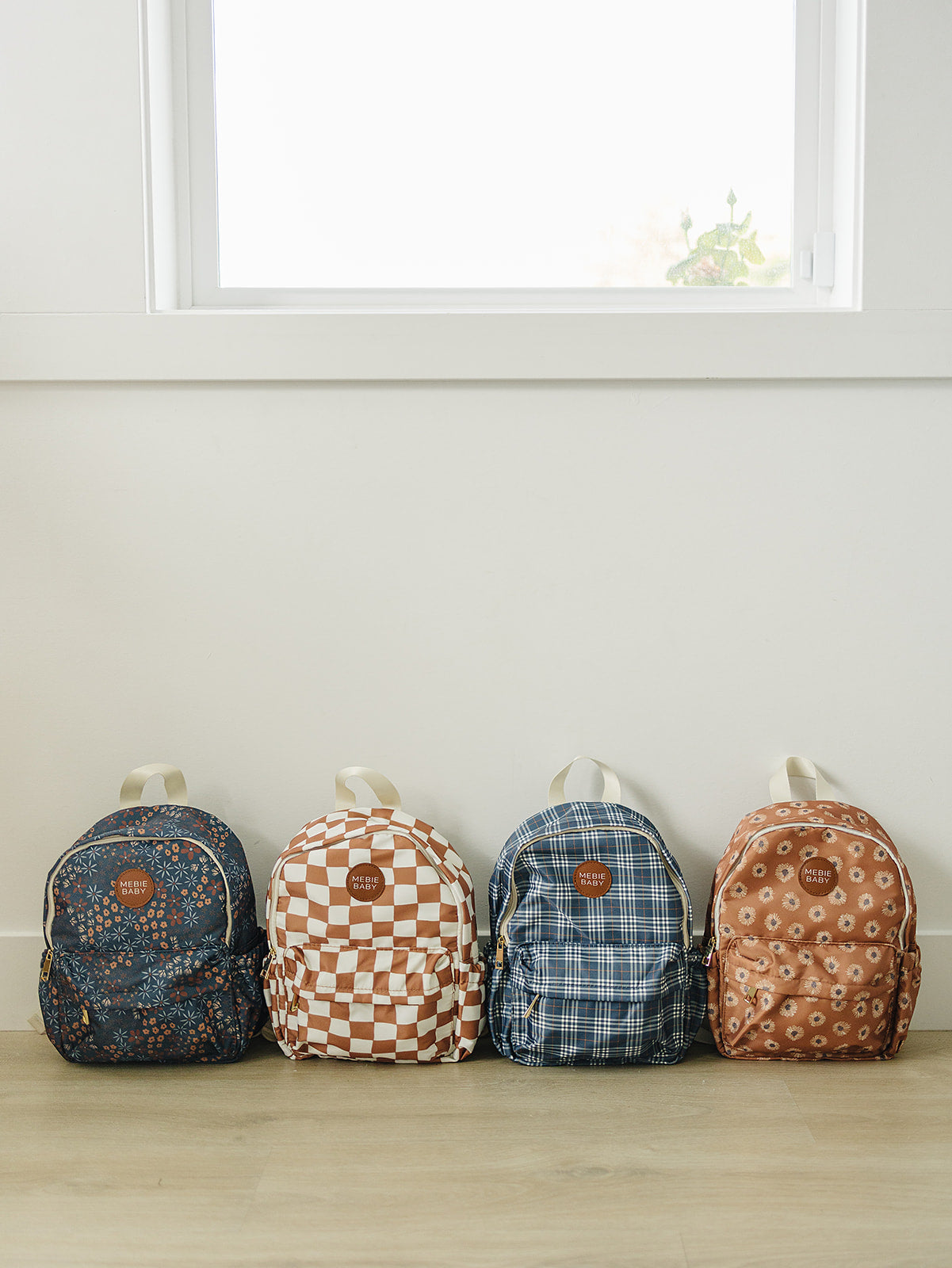 Mebie Baby Mini Backpack - Rust Wavy Checkered