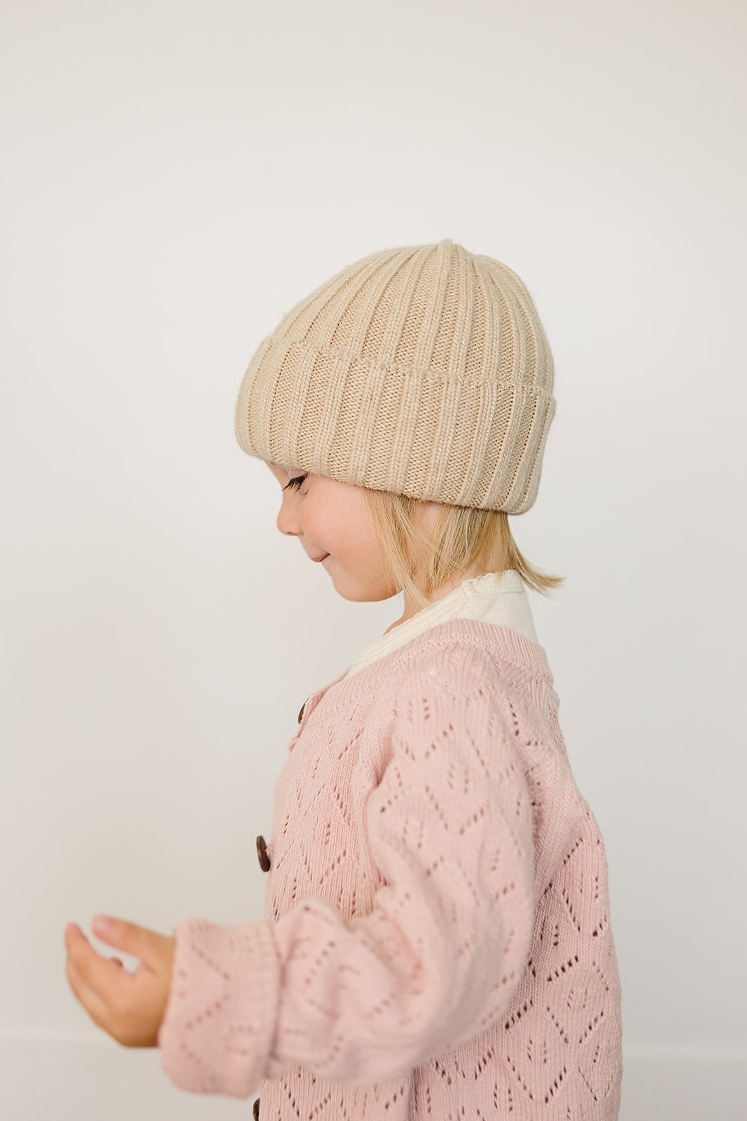 Mebie Baby Tan Chunky Knit Beanie