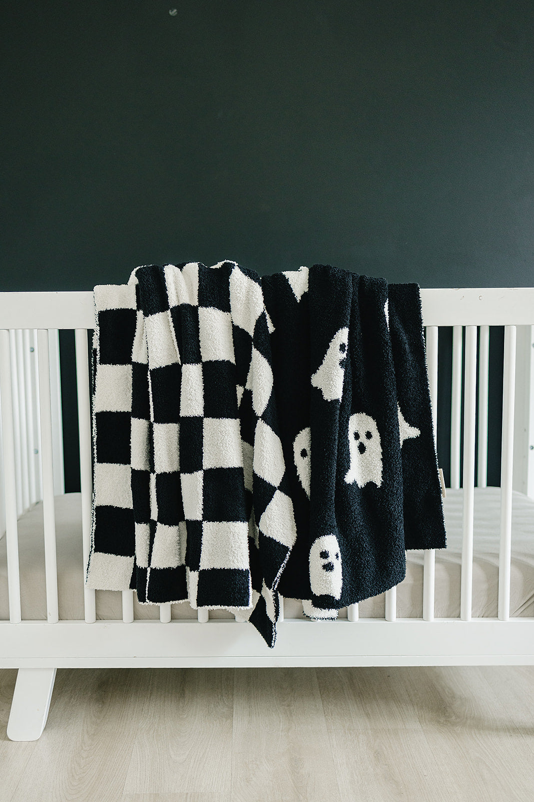 Mebie Baby Plush Blanket - Black & White Checkered - Atara & Co