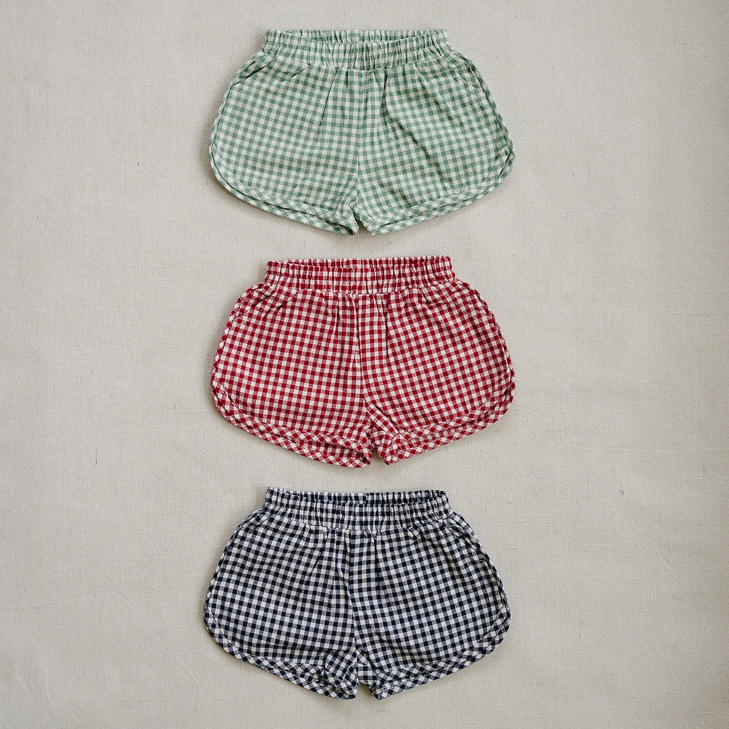 Mebie Bab Shortsy - Navy Gingham