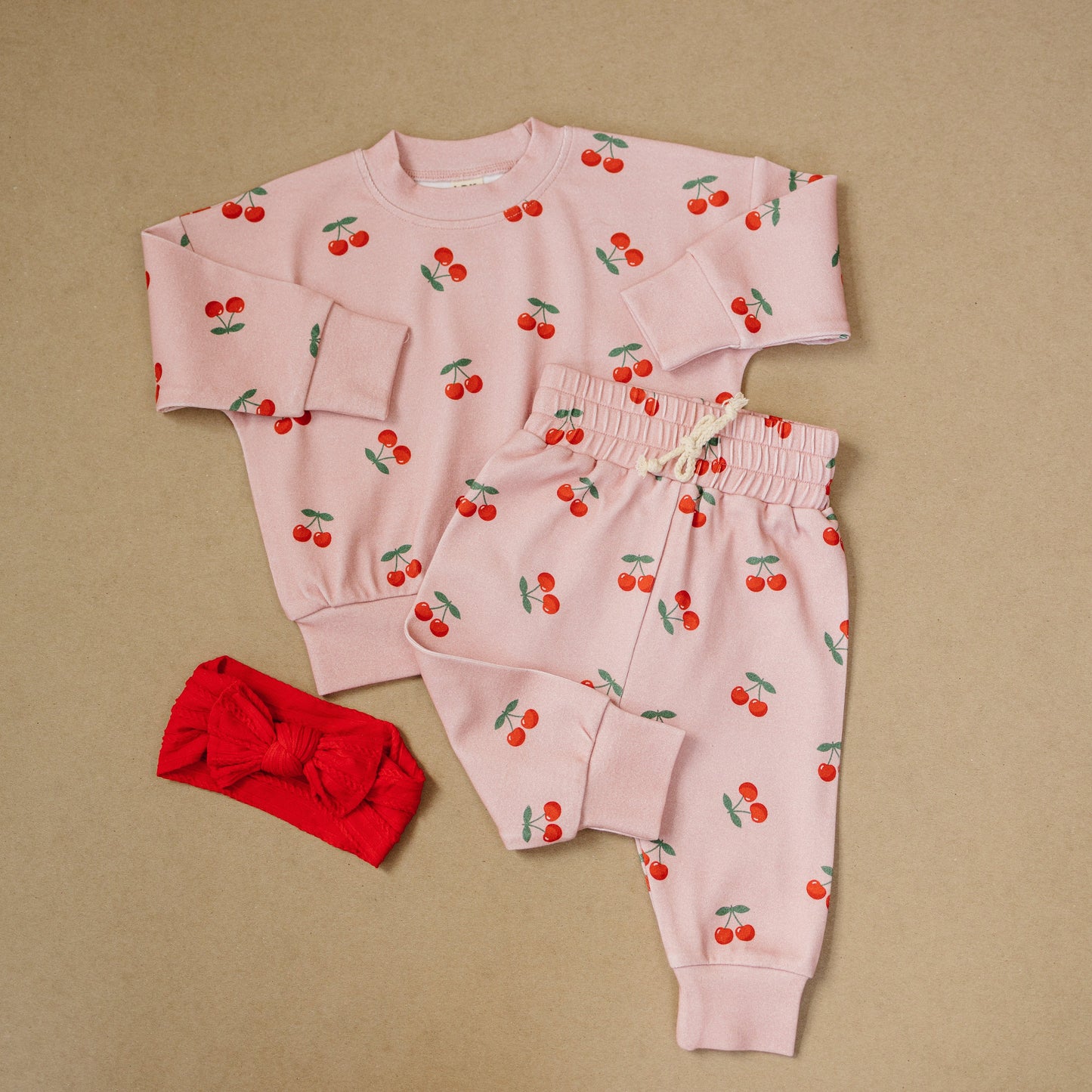 LPK Jogger Set - Blush & Cherry