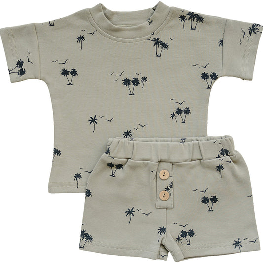 Mebie Baby Shorts Set - Palm Tree