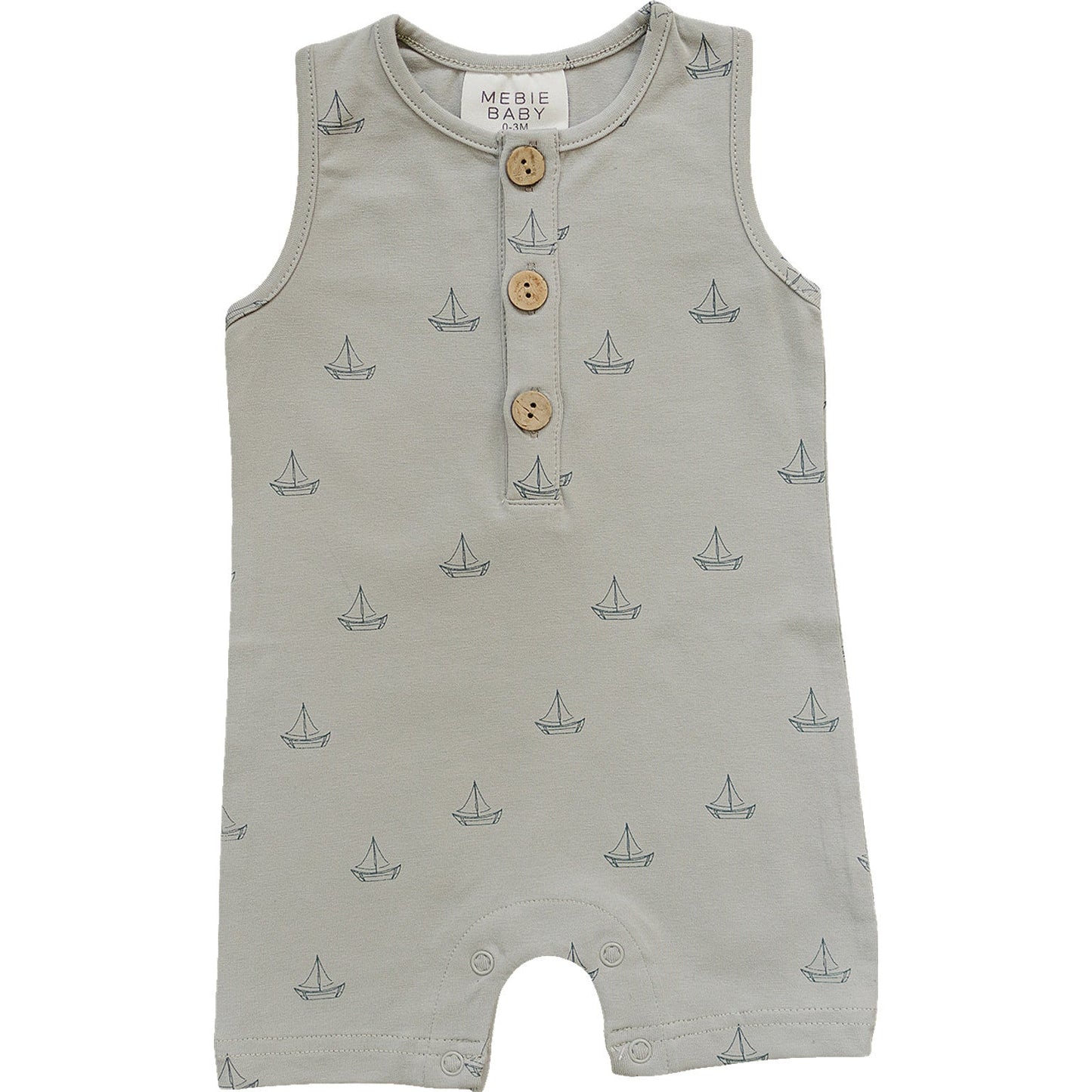 Mebie Baby Short Romper - Sail Boat