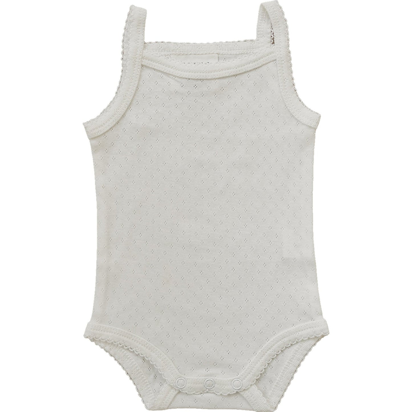 Mebie Baby Pointelle Tank Bodysuit - White