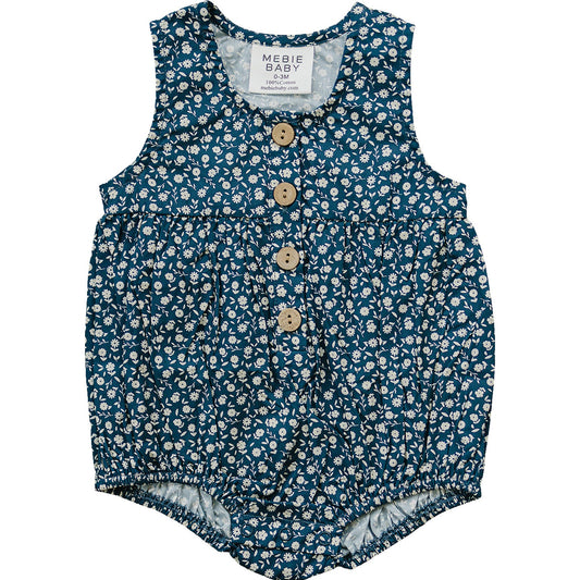 Mebie Baby Bubble Romper - Navy Floral