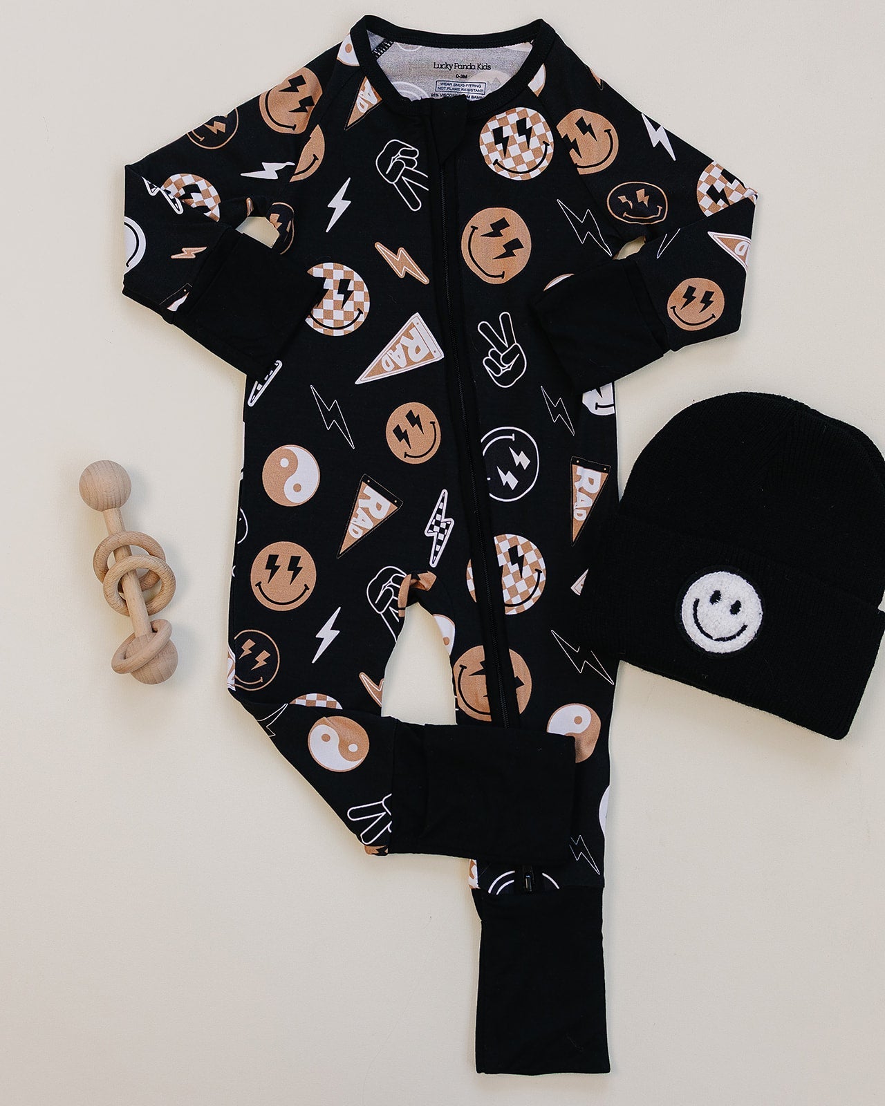 LPK Bamboo Zip Romper - Rad Vibes