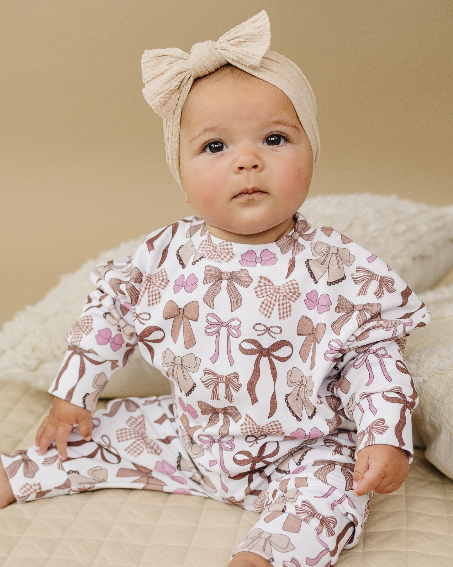 LPK Jogger Set - Mocha Bows