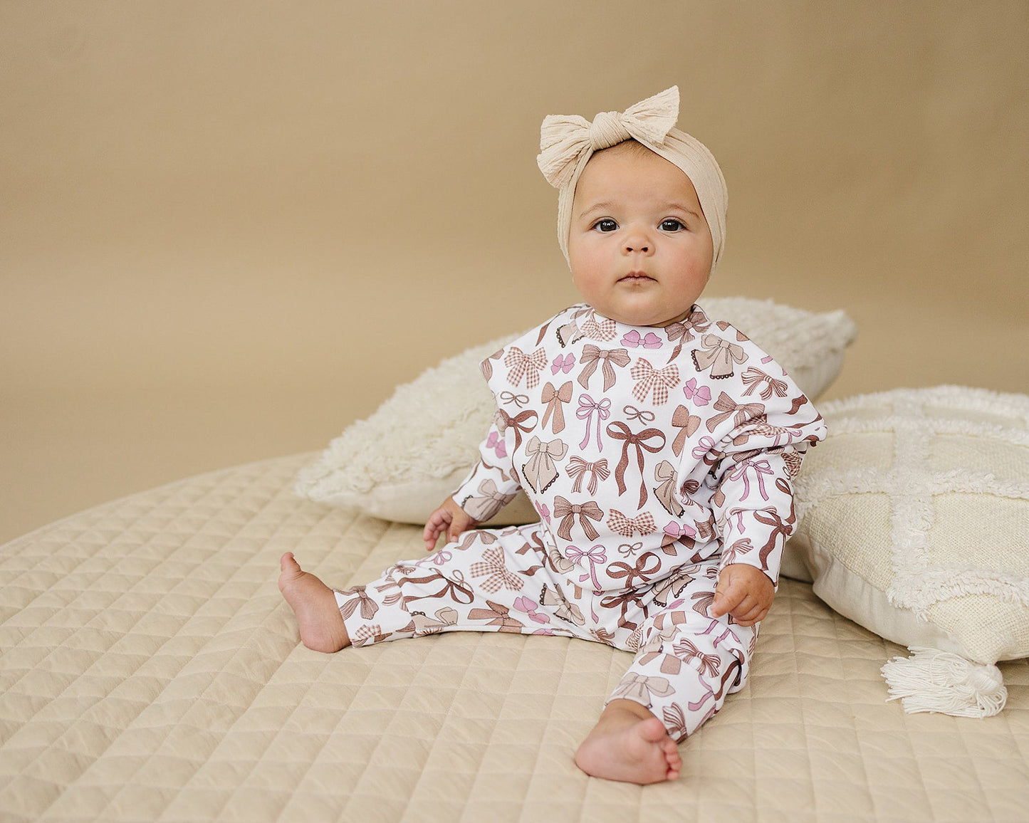LPK Jogger Set - Mocha Bows