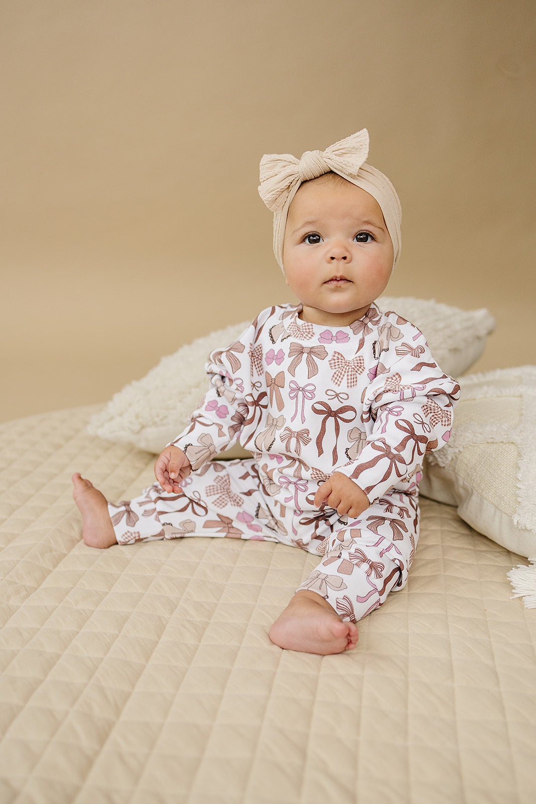 LPK Jogger Set - Mocha Bows