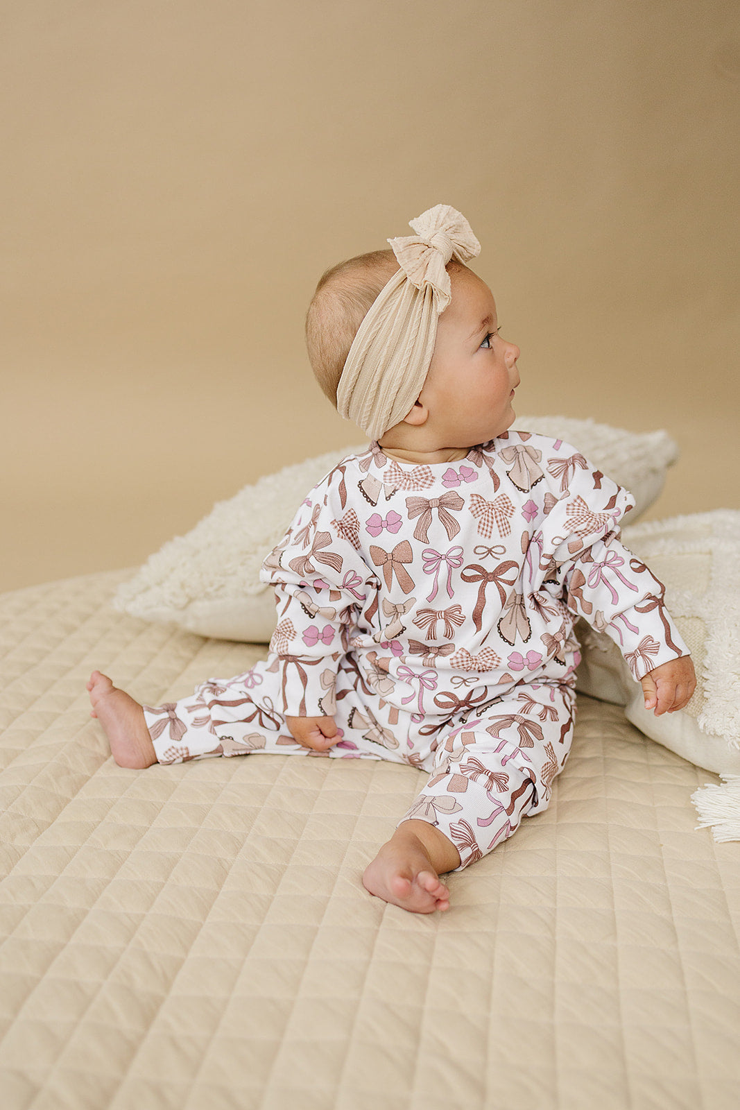 LPK Jogger Set - Mocha Bows