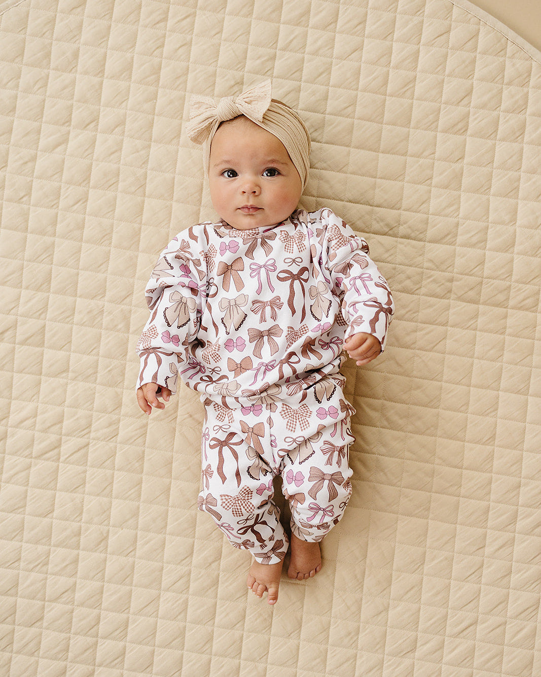 LPK Jogger Set - Mocha Bows