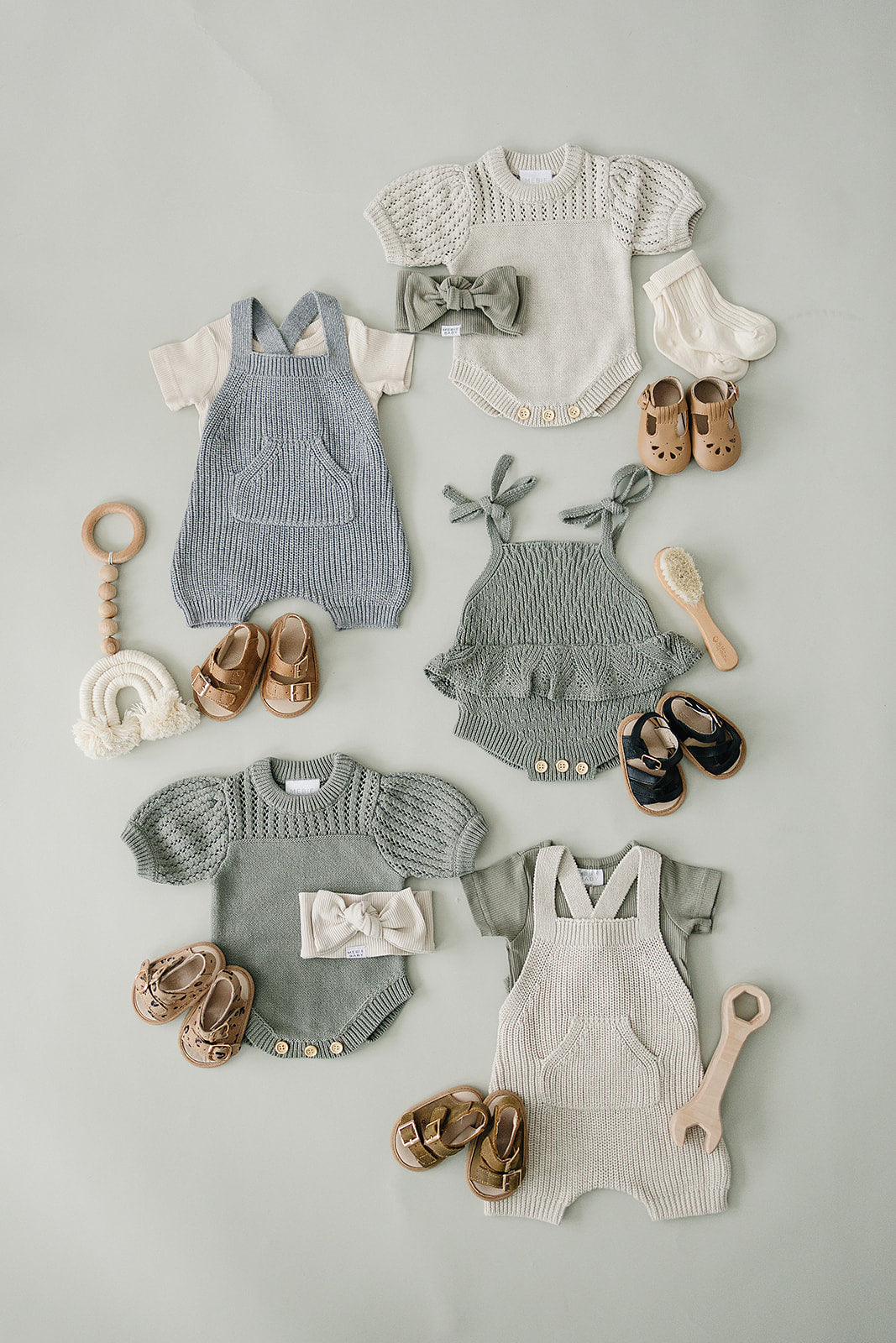 Mebie Baby Pocket Knit Overalls - Oatmeal