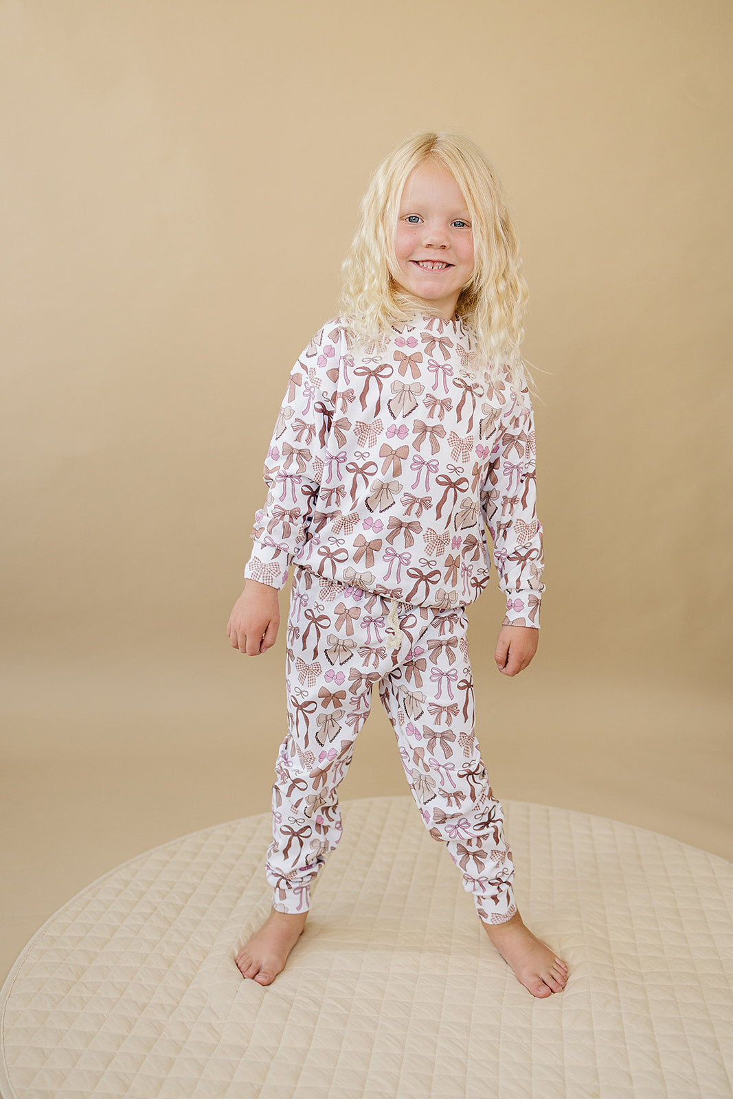 LPK Jogger Set - Mocha Bows