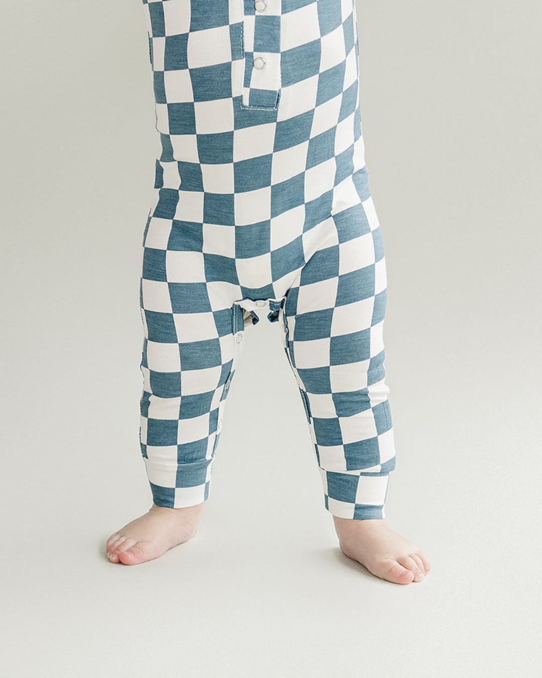 LPK Bamboo Checkered Jumpsuit - Blue