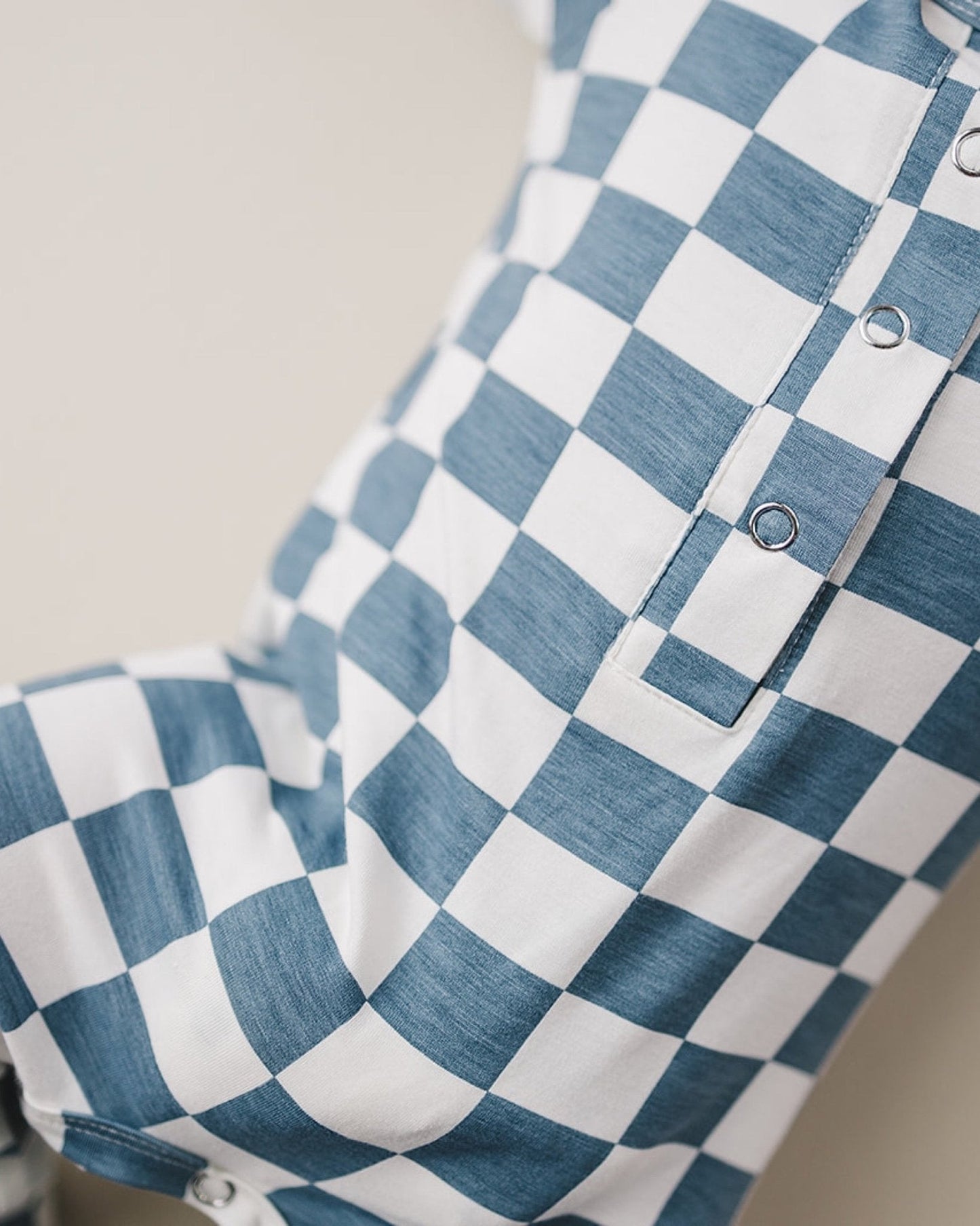 LPK Bamboo Checkered Jumpsuit - Blue