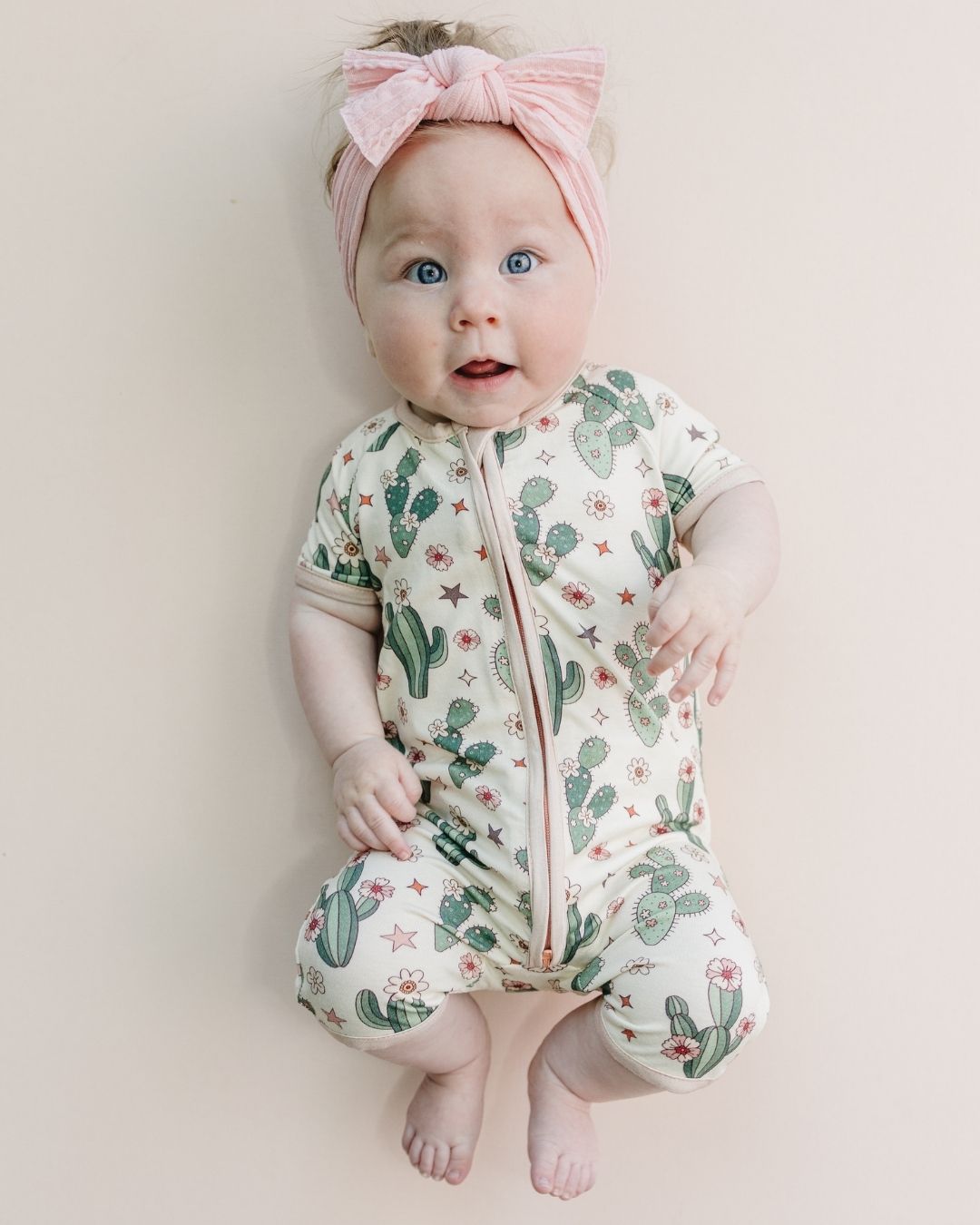 LPK Bamboo Shorty Romper - Cactus Flowers