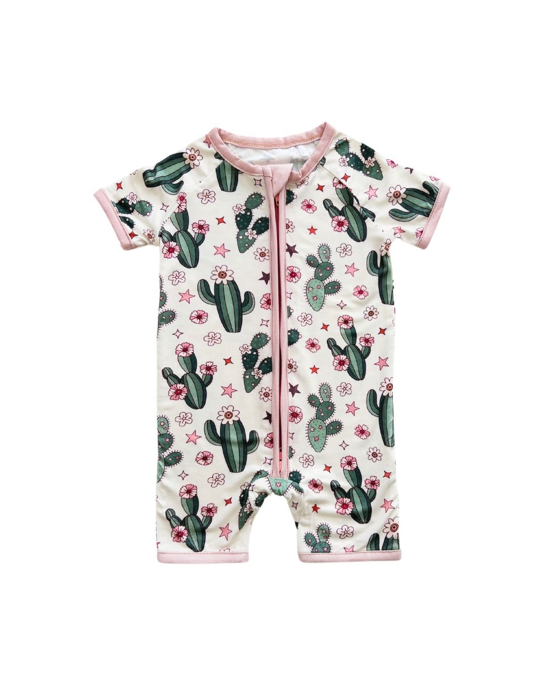 LPK Bamboo Shorty Romper - Cactus Flowers