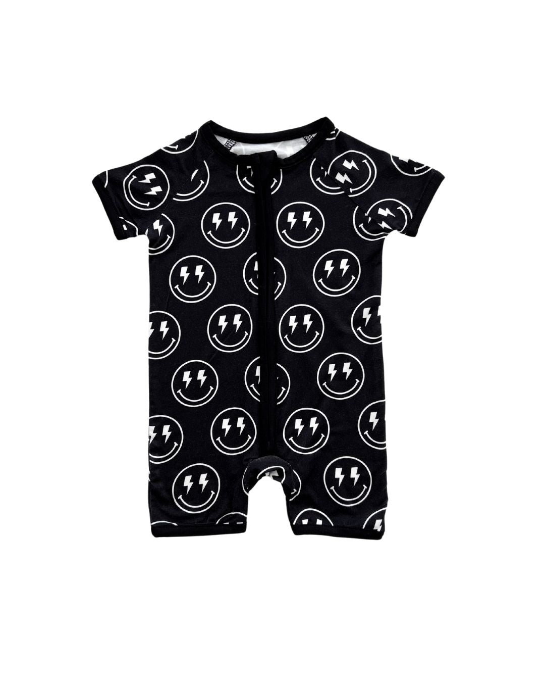 LPK Bamboo Shorty Romper - Electric Smiley