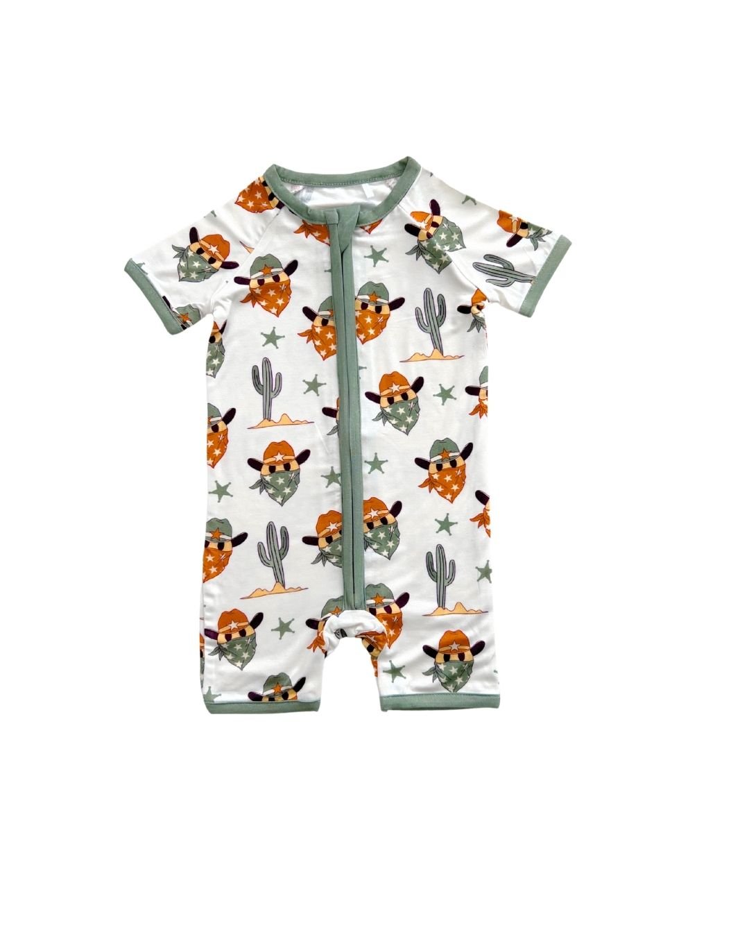 LPK Bamboo Shorty Romper - Smiley Cowboy