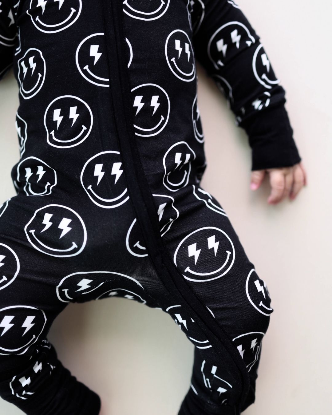 LPK Bamboo Zip Romper - Electric Smiley