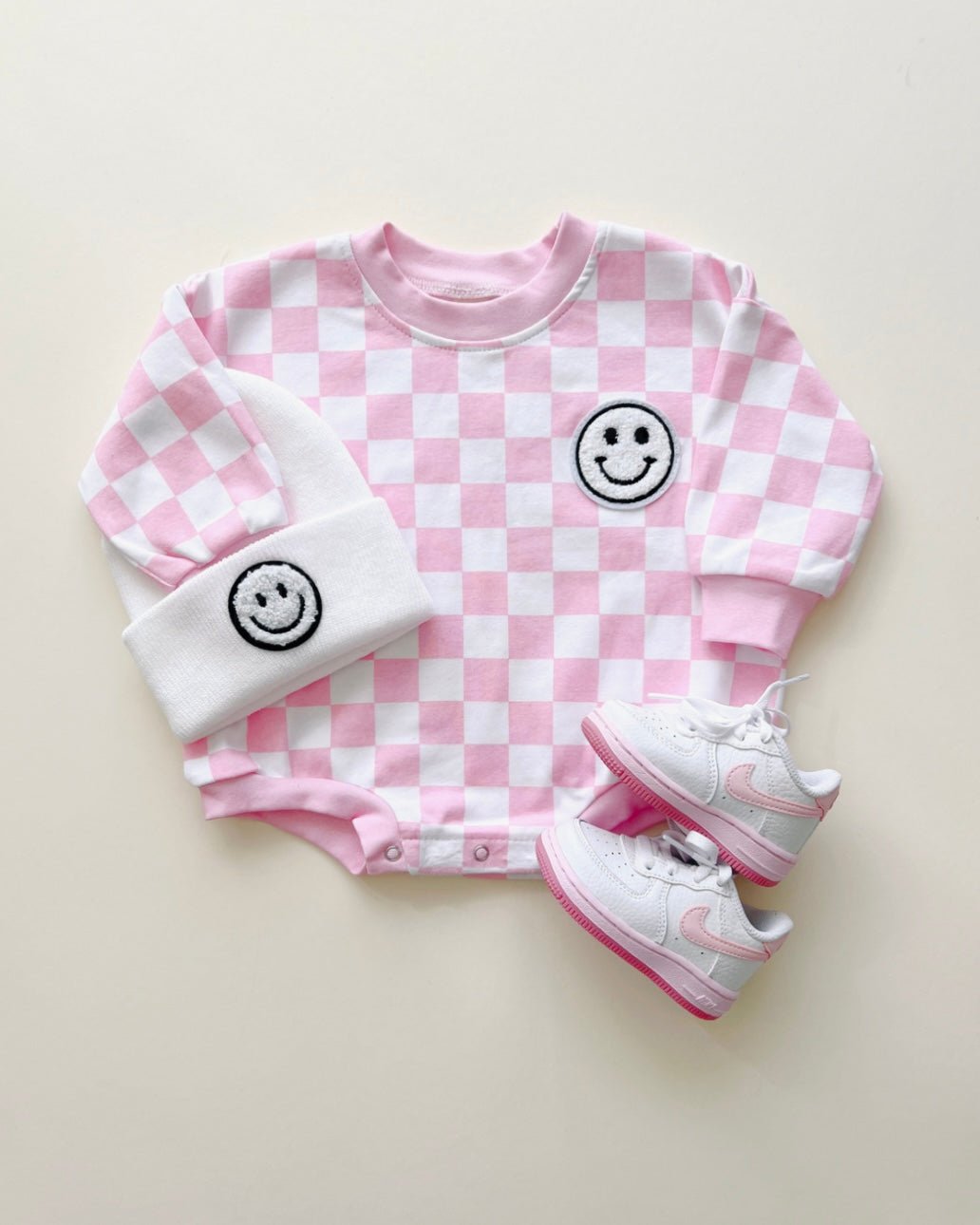 LPK Bubble Romper - Checkered Smiley