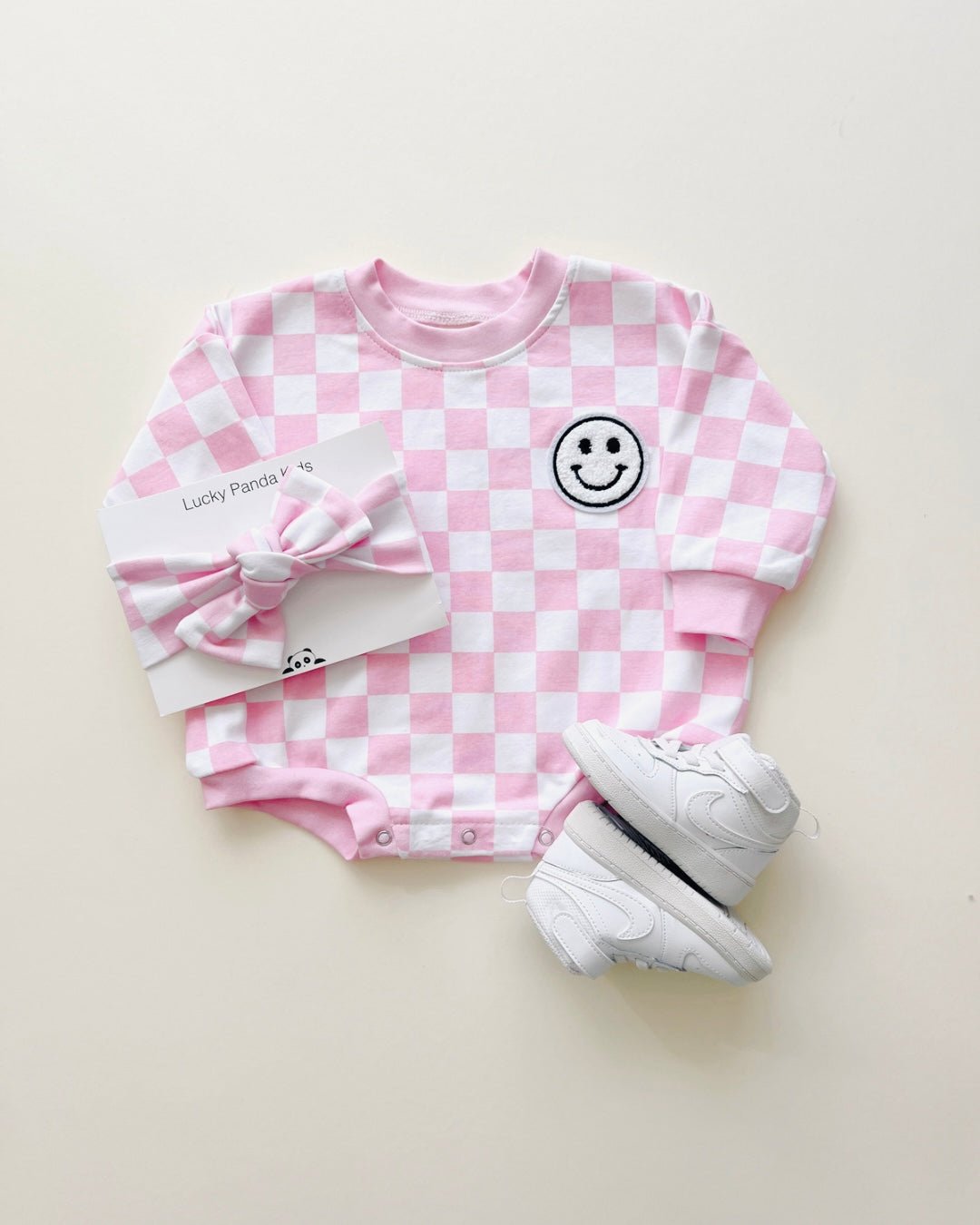 LPK Bubble Romper - Checkered Smiley