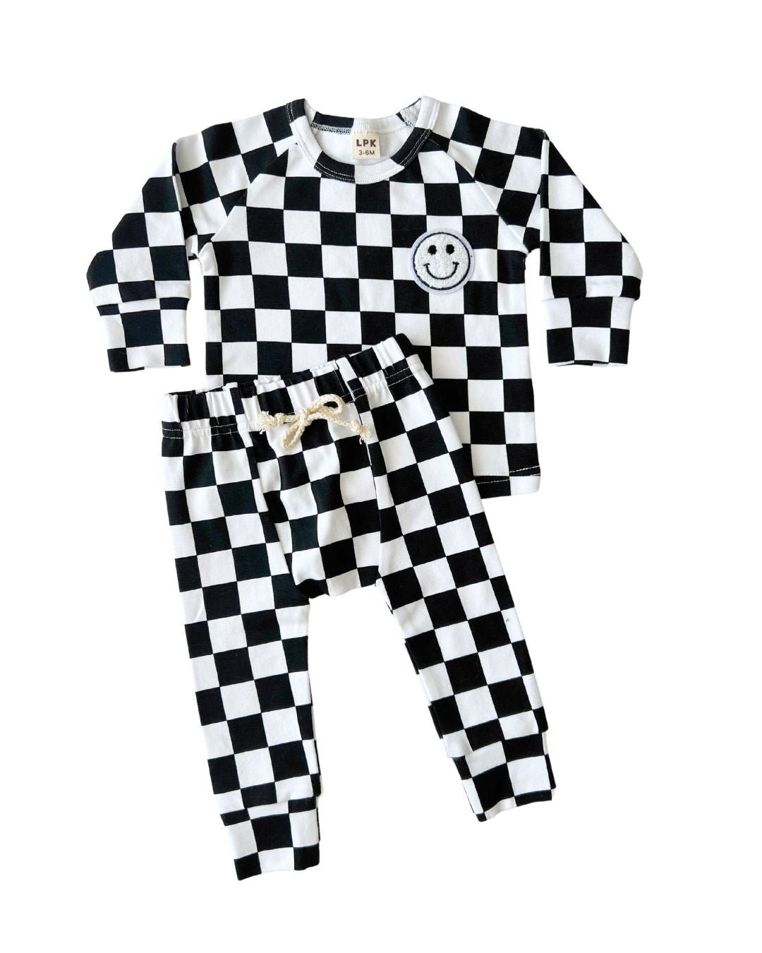 LPK Smiley Lounge Set - Checkered Black