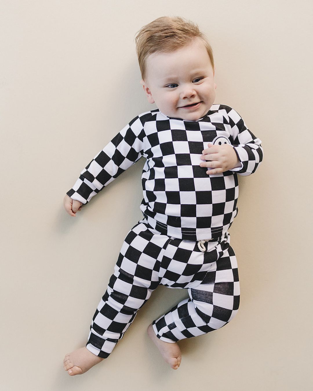 LPK Smiley Lounge Set - Checkered Black