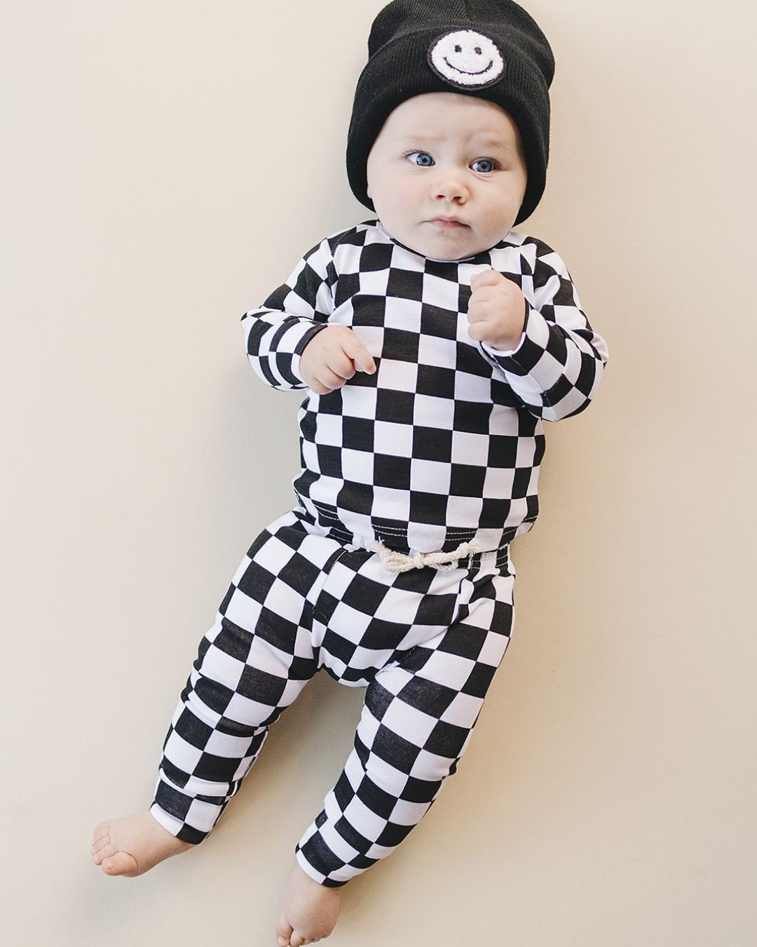 LPK Smiley Lounge Set - Checkered Black