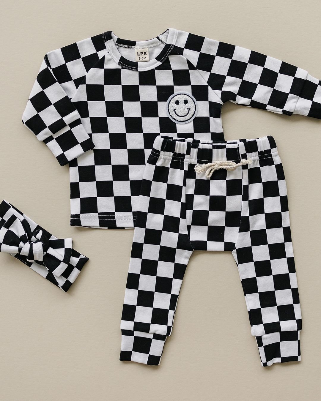 LPK Smiley Lounge Set - Checkered Black