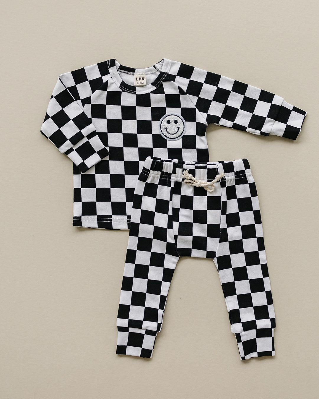 LPK Smiley Lounge Set - Checkered Black