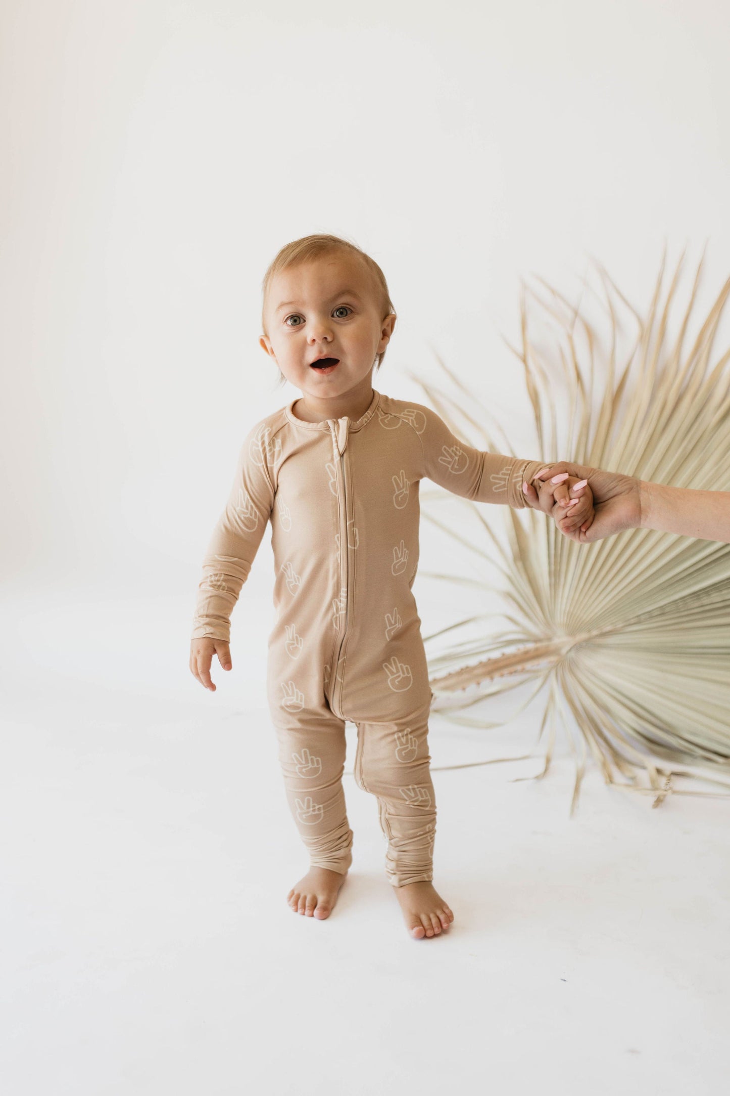 Forever French Bamboo Romper - Peace Sign