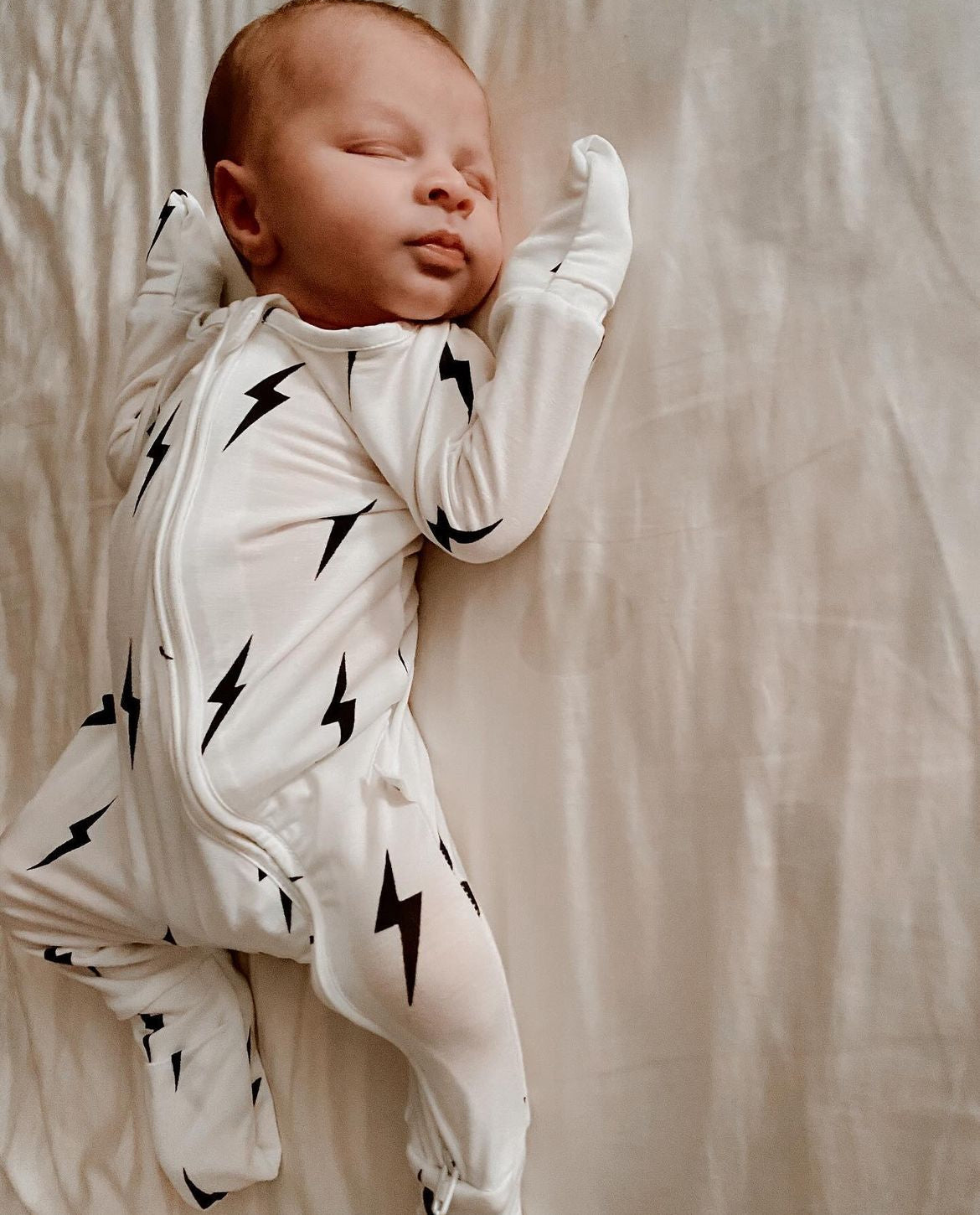 Forever French Bamboo Zip Pajamas - Lightning  Bolt