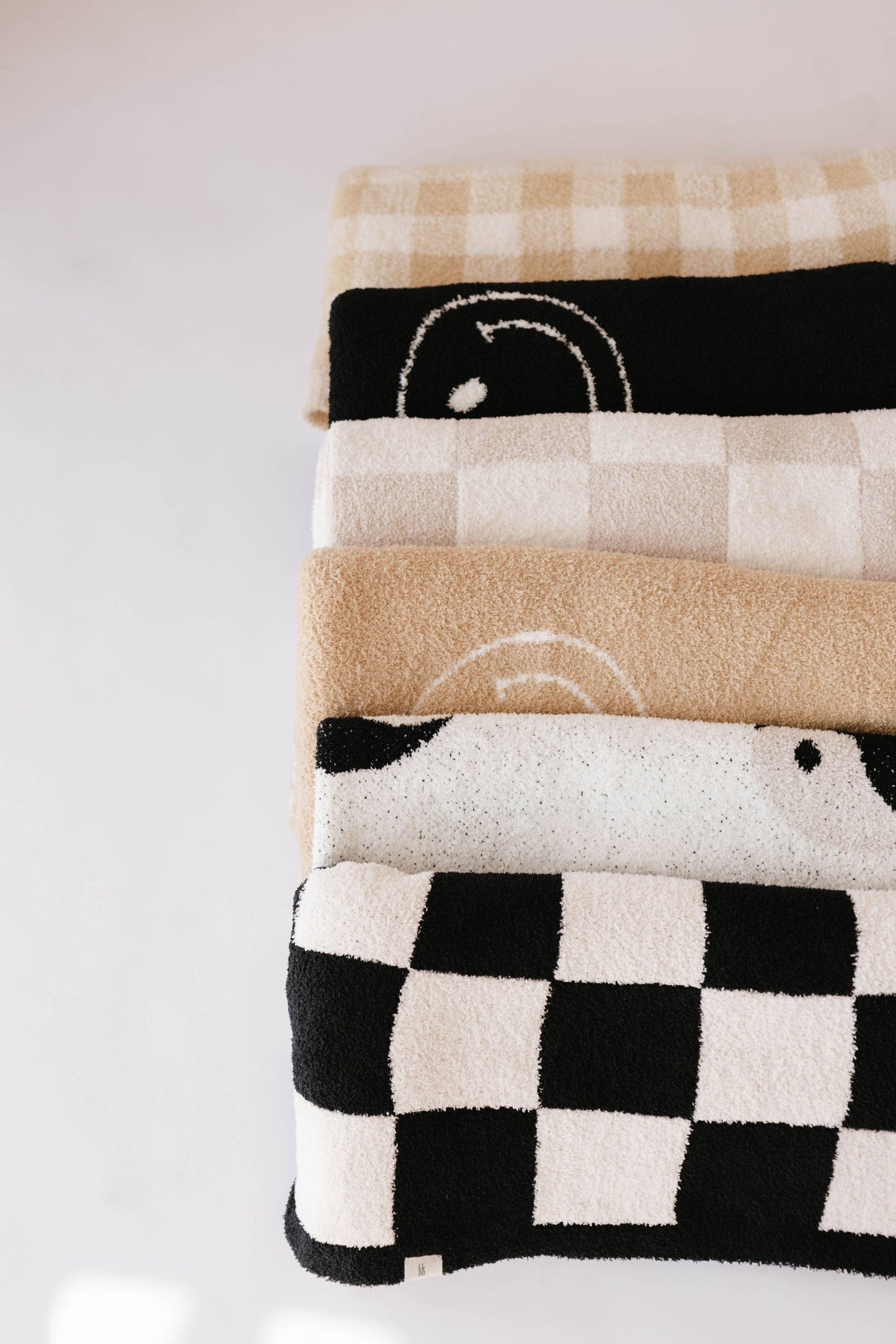 Forever French Plush Blanket - Black & White Yin Yang