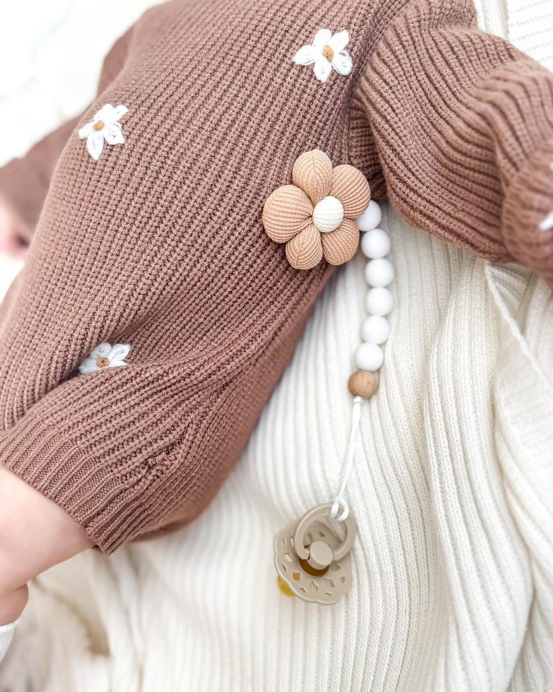 Ribbed Knit Baby Blanket - White - Atara & Co