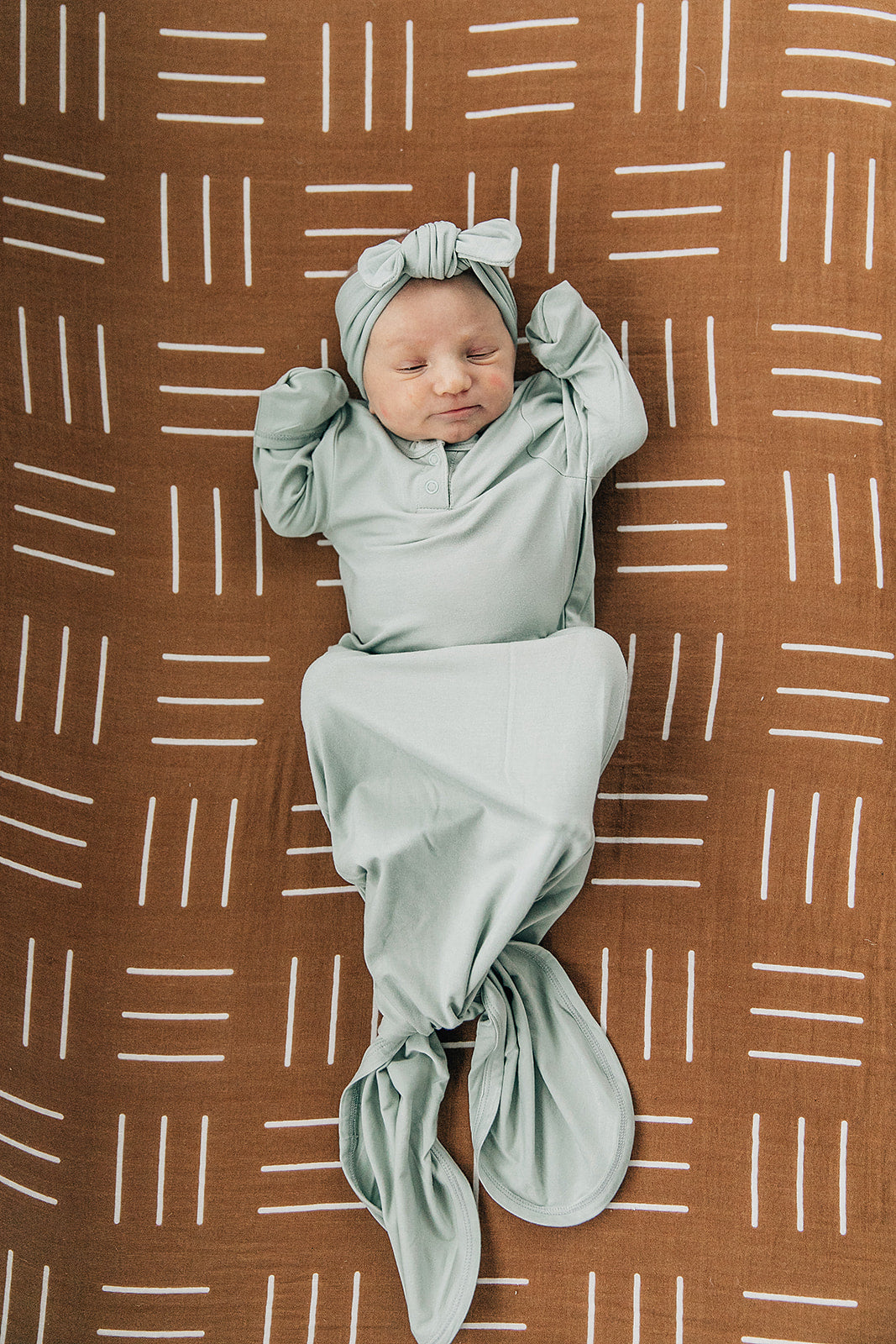 Mebie Baby Bamboo Knot Gown - Sage