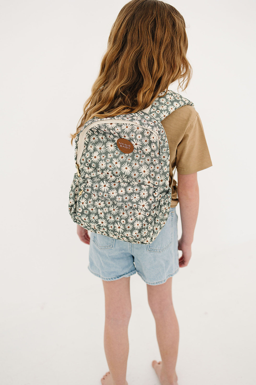 Mebie Baby Mini Backpack - Green Daisy