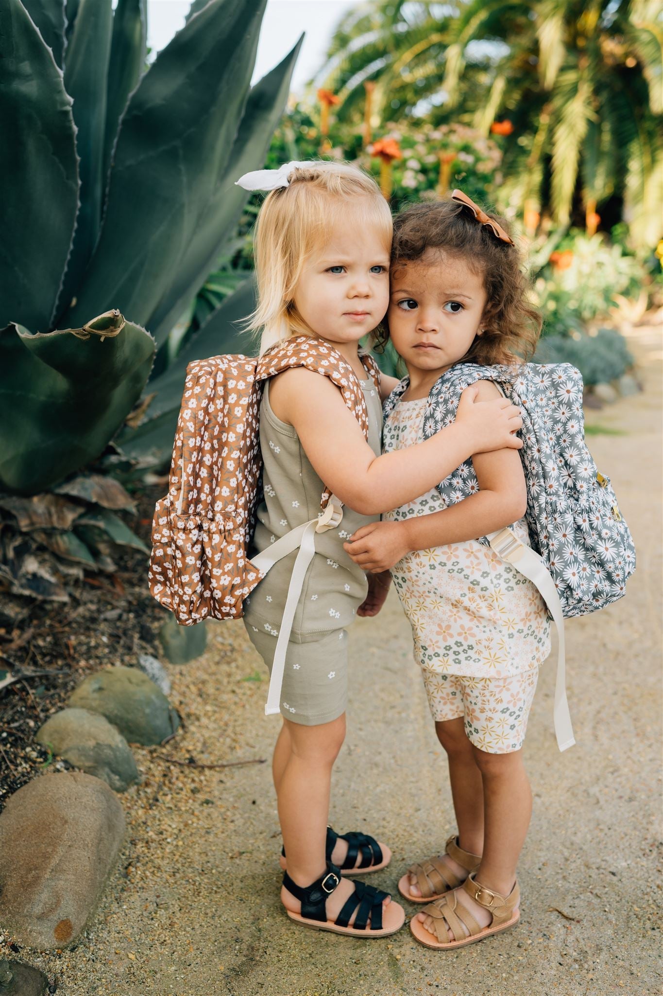 Mebie Baby Mini Backpack - Green Daisy