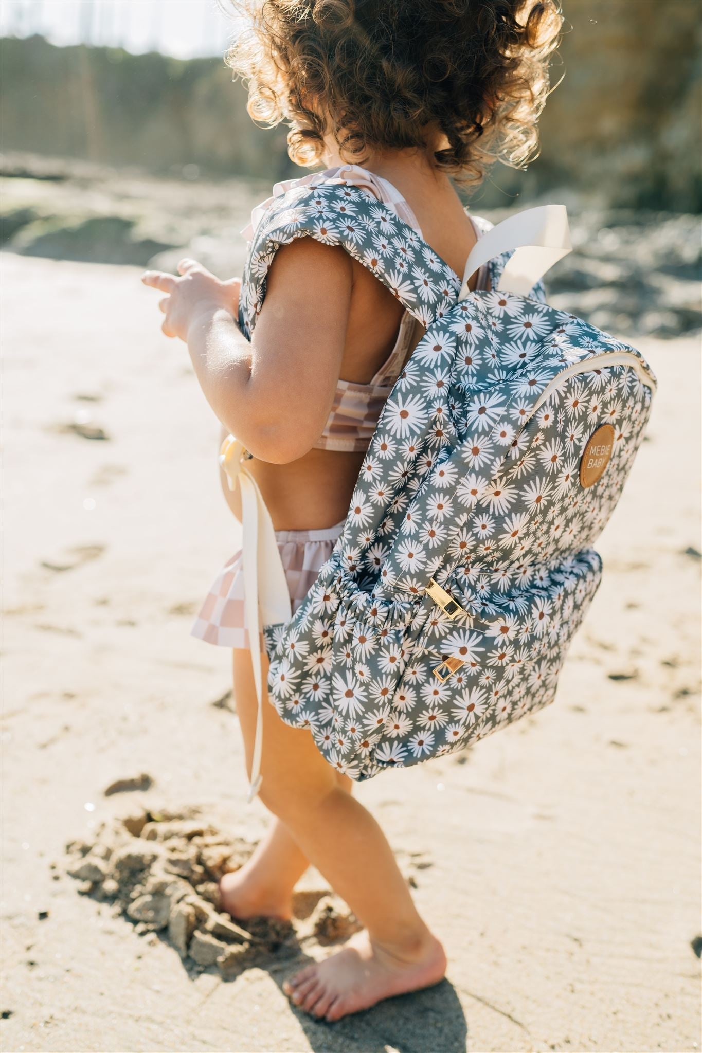 Mebie Baby Mini Backpack - Green Daisy